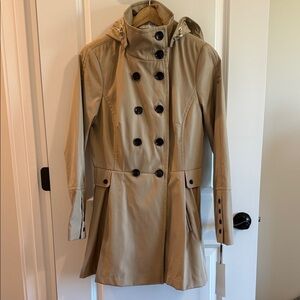 Calvin Klein Beige Hooded Trench Coat